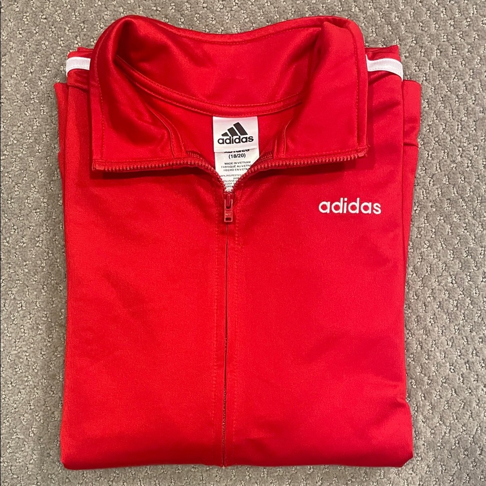 Adidas Bold Red Zip-Up Jacket